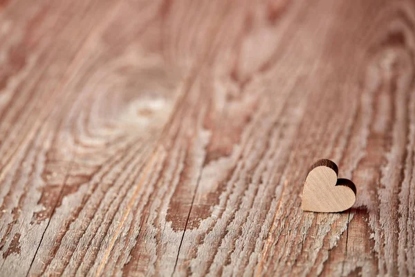 Little Heart Figure Wooden Background — Stock Photo, Image