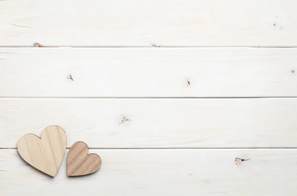 Heart Figures White Wooden Background — Stock Photo, Image