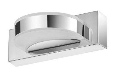 Parlak gümüş çelik, Led lamba sconce beyaz arka plan üzerinde izole