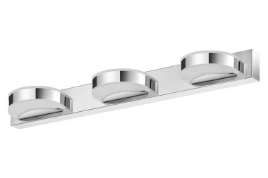 Parlak gümüş çelik, Led lamba sconce beyaz arka plan üzerinde izole