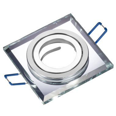 Parlak kare Led lamba gölge, boş, ampul beyaz arka plan üzerinde izole olmadan