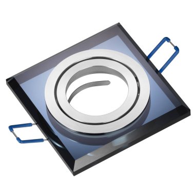 Parlak kare Led lamba gölge, boş, ampul beyaz arka plan üzerinde izole olmadan