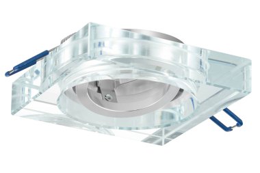 Parlak kare Led lamba gölge, boş, ampul beyaz arka plan üzerinde izole olmadan