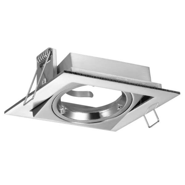 Quadratischer Lampenschirm Aus Metall Leer Ohne Lampe Auf Weißem Hintergrund — Stockfoto