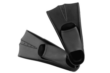 Beyaz arka plan üzerinde izole edilmiş siyah yüzgeçler çifti