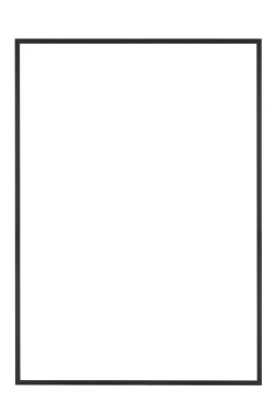 Beyaz arka planda yalıtılmış siyah boş resim çerçevesi