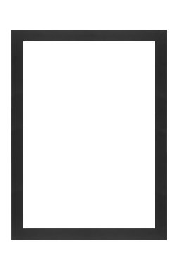 Beyaz arka planda yalıtılmış siyah boş resim çerçevesi