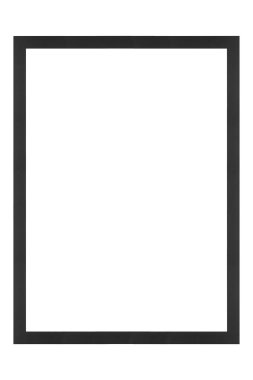 Beyaz arka planda yalıtılmış siyah boş resim çerçevesi
