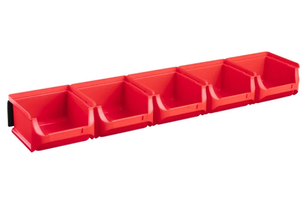 白い背景で隔離赤いツール ボックス — ストック写真