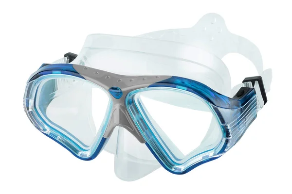 Óculos Mergulho Azul Isolados Fundo Branco — Fotografia de Stock