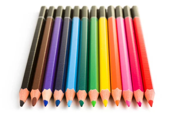 彩色铅笔在白色背景上的组成 — 图库照片