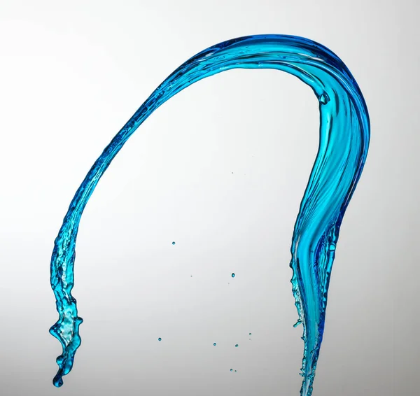 Salpicos Cortina Água Azul Transparente Transparente Fundo Branco — Fotografia de Stock