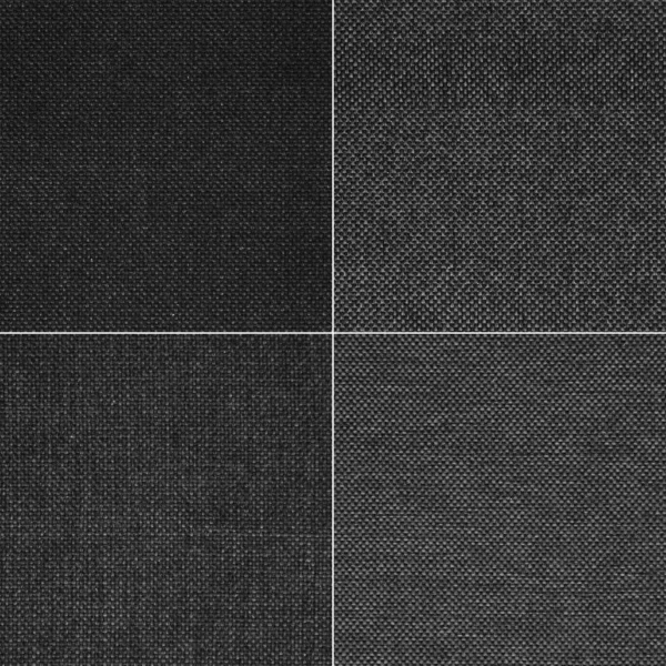 Texture of fabric in four colors in light and dark grey and black tones