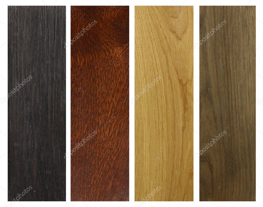 Four colors of black and brown wood