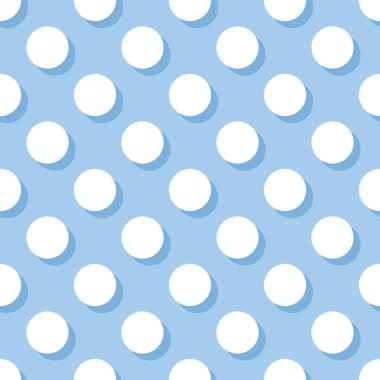 Pastel mavi zemin üzerine beyaz lekeli vektör desenle döşenir
