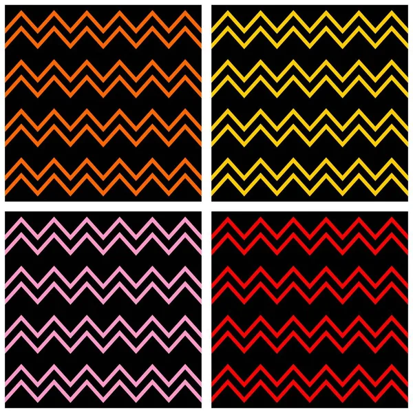 Azulejos Patrón Vectorial Conjunto Con Blanco Gris Negro Naranja Zig — Archivo Imágenes Vectoriales