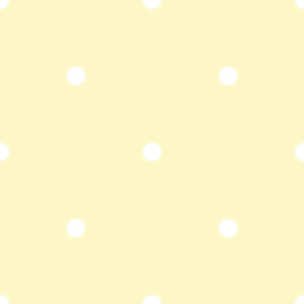 Плитка Векторний Візерунок Білими Поляками Жовтому Фоні — стоковий вектор