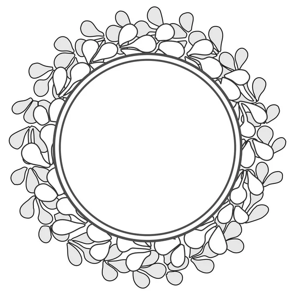Siyah ve beyaz defne çelengi vektör çerçeve beyaz arka plan üzerinde izole