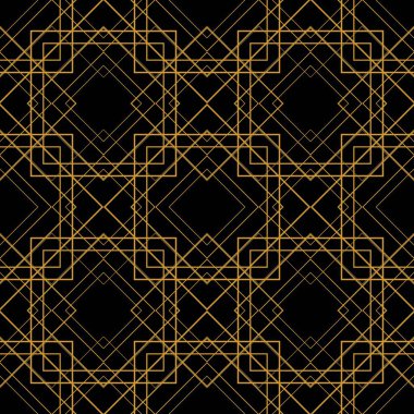 Siyah zemin üzerine altın süs döşeme vektör deseni