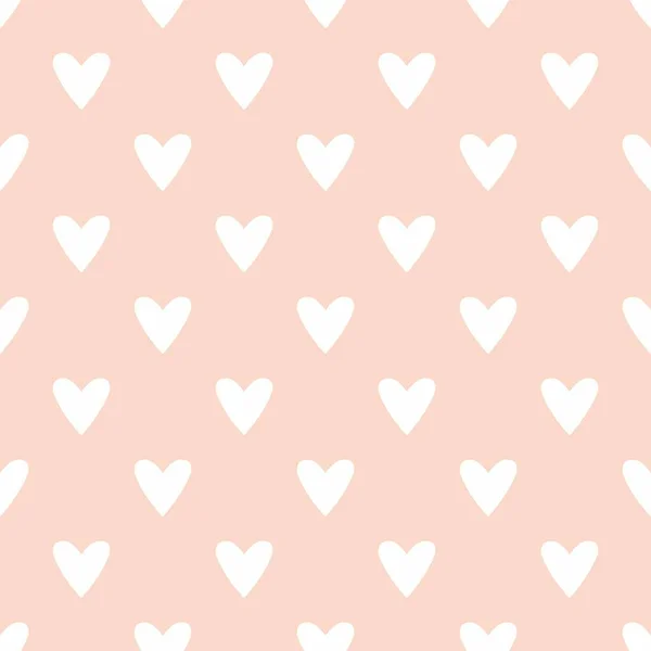 Tile Vector Pattern White Hearts Pastel Background — Stock Vector