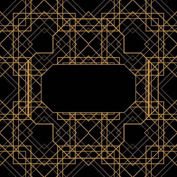Плитка Векторний Візерунок Золотим Орнаментом Чорному Тлі — стоковий вектор