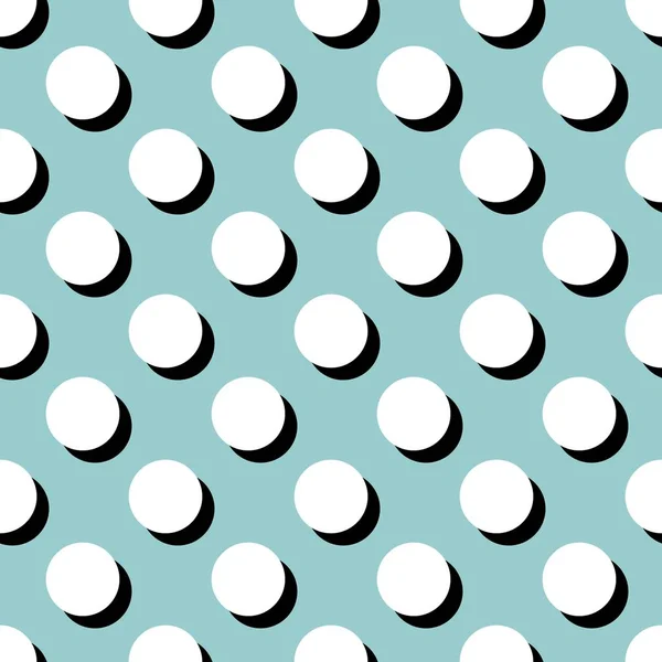 Patrón Vector Azulejos Con Lunares Blancos Sobre Fondo Verde Menta — Vector de stock