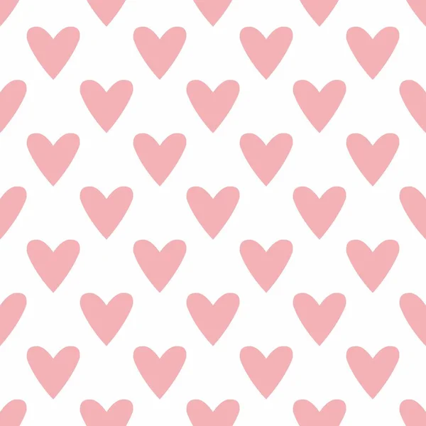 Tile Vector Pattern Pink Hearts White Background — Stock Vector
