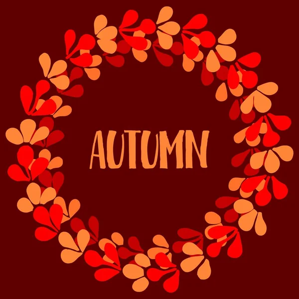 Bonjour Carte Vectorielle Couronne Automne — Image vectorielle