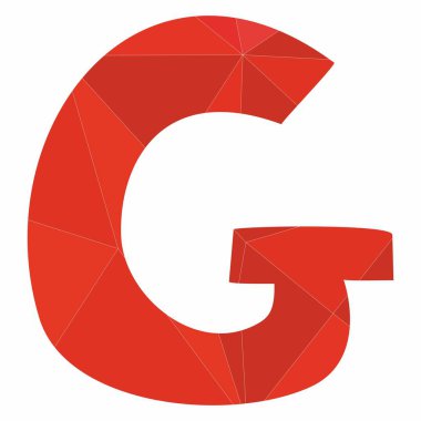 Beyaz arka plan üzerinde izole G kırmızı alfabe vektör mektup