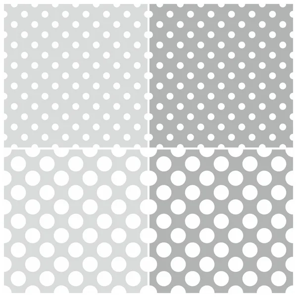 Seamless Black White Grey Vector Pattern Background Set Big Small — Stock Vector