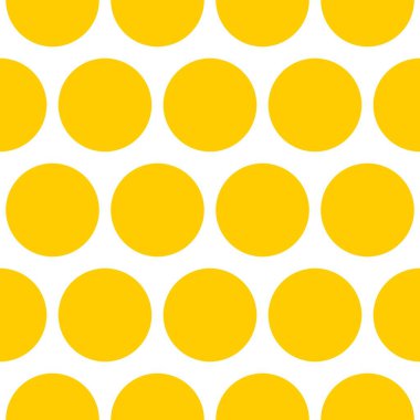 Beyaz arka plan üzerinde büyük sarı noktalar döşeme vektör deseni