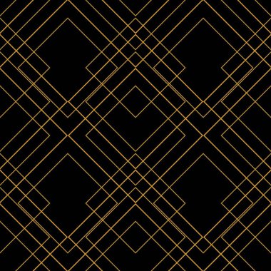 Siyah zemin üzerine altın süs döşeme vektör deseni