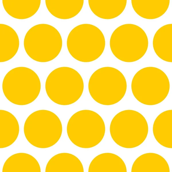 Tile Vector Pattern Big Yellow Dots White Background — Stock Vector