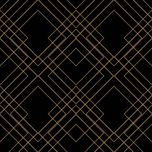 Векторная Плитка Золотым Орнаментом Черном Фоне — стоковый вектор