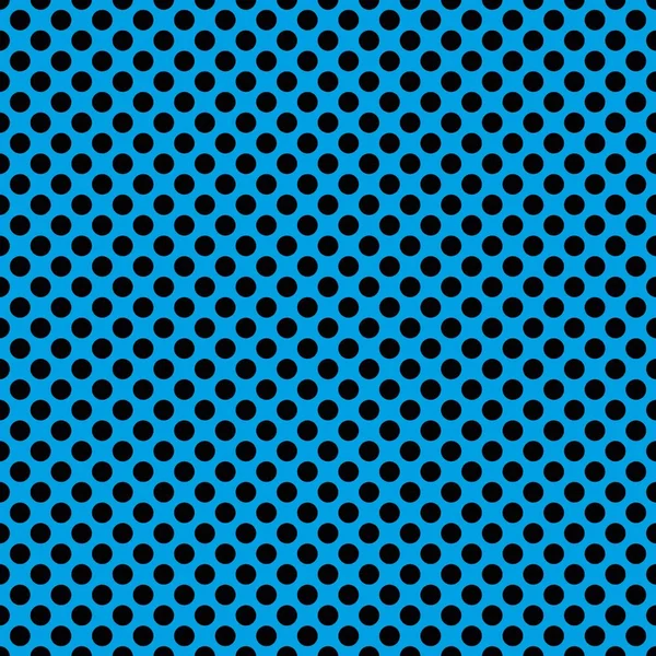 蓝色背景上带有黑色圆点的方块矢量图案 — 图库矢量图片