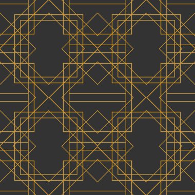 Siyah zemin üzerine altın süs döşeme vektör deseni