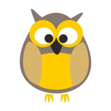 Beyaz arka plan üzerinde izole baykuş vektör çizim