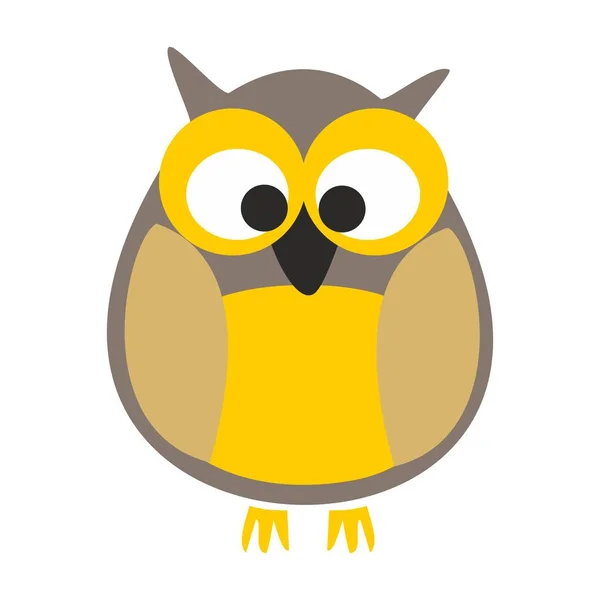 Owl Vektorillustration Isolerade Vit Bakgrund — Stock vektor