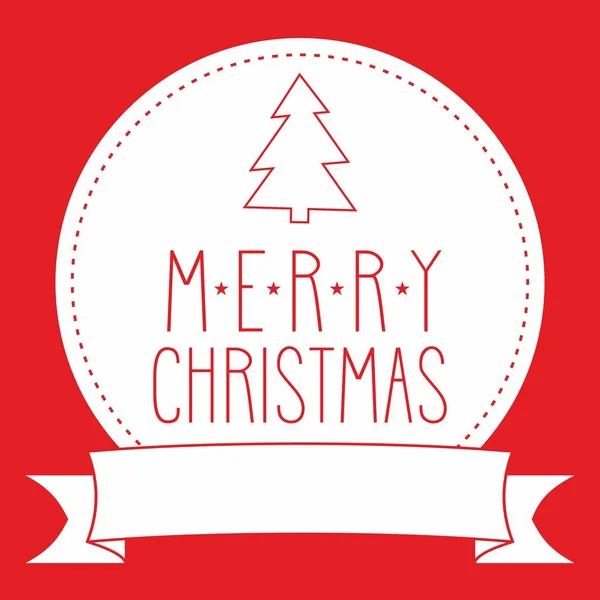 Rekreační Vektorová Karta Ručně Kresleným Veselé Vánoce Přání Bílé Puntíky — Stockový vektor