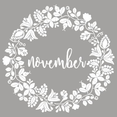 Kasım çelenk vektör kartı