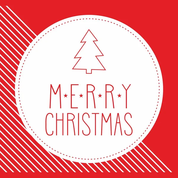 Vakantie Vector Kaart Met Kerstboom Met Hand Getekend Vrolijke Kerst — Stockvector