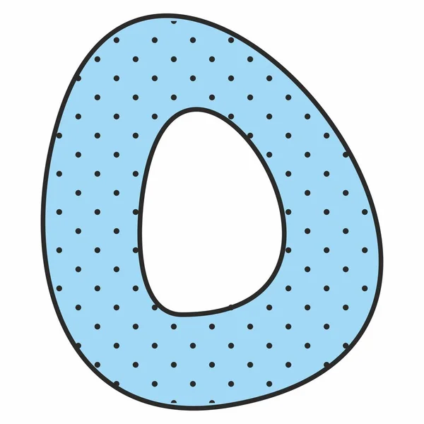 Alphabet Vectoriel Lettre Bleue Pois Isolés Sur Fond Blanc — Image vectorielle