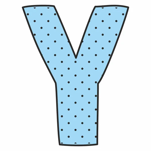 Alphabet Vectoriel Lettre Bleue Pois Isolés Sur Fond Blanc — Image vectorielle