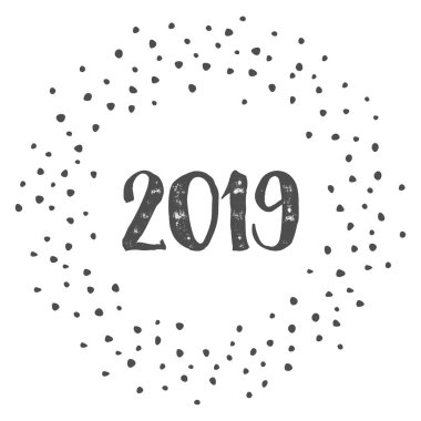 2019 vektör imza izole üzerinde beyaz arka plan