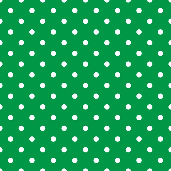 Fond Vert Vecteur Motif Sans Couture Texture Tuile Pois Blancs — Image vectorielle