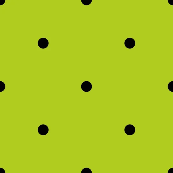 Векторный Рисунок Плитки Маленькими Черными Точками Польки Зеленом Фоне Плавного — стоковый вектор