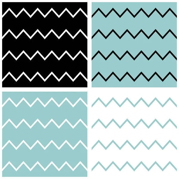Döşeme chevron vektör deseni ayarlamak ile denizci mavi, siyah ve beyaz zig zag arka plan