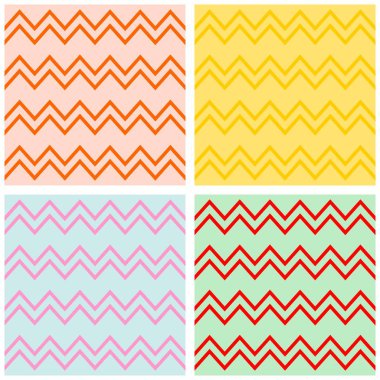 Chevron vektör desen set pastel zig zag arka plan ile döşeme