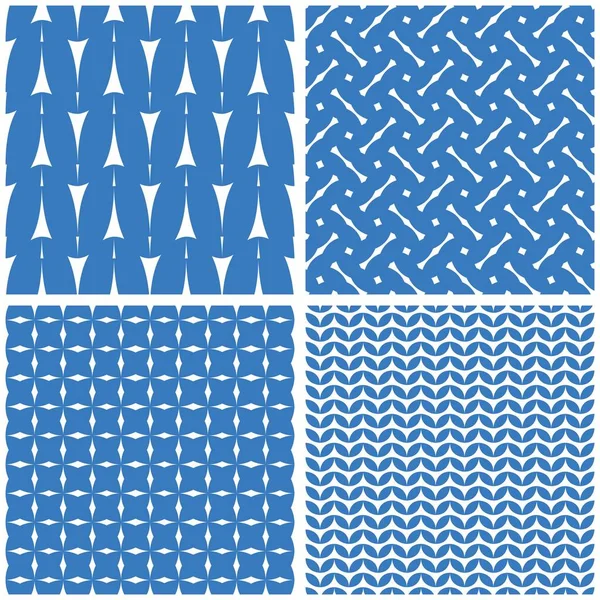 Tegel Vector Patroon Met Witte Print Blauwe Achtergrond — Stockvector