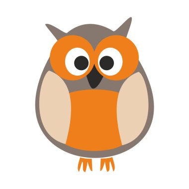 Beyaz arka plan üzerinde izole baykuş vektör çizim